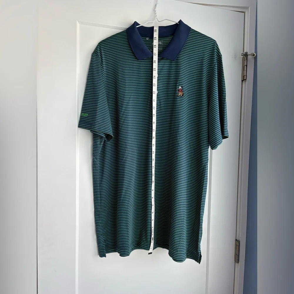 ADIDAS | Navy Blue and Green striped Polo |  Men’s Size Large